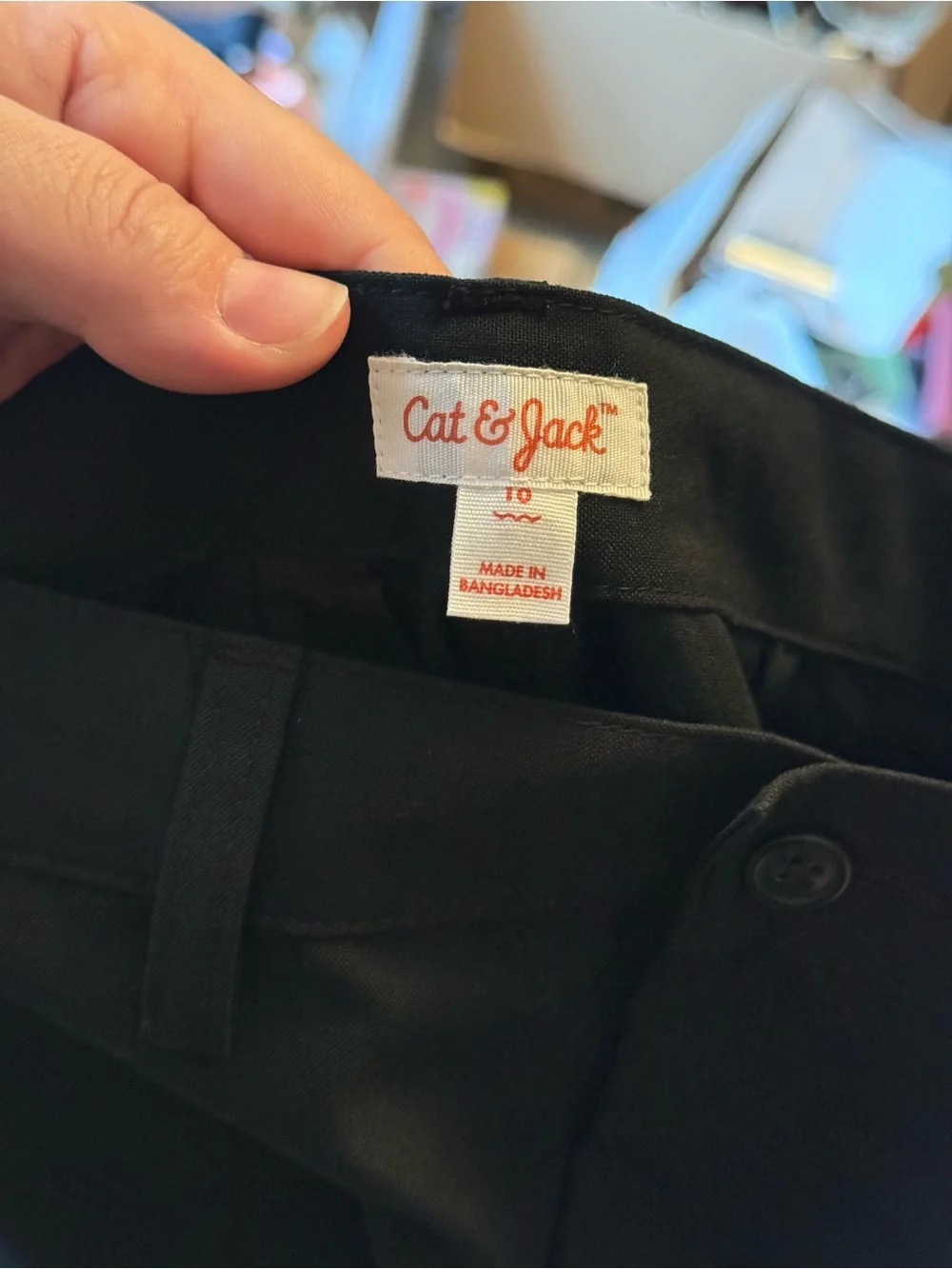 Cat & Jack Black Boys' Flat-Front Dress/Suit Pants